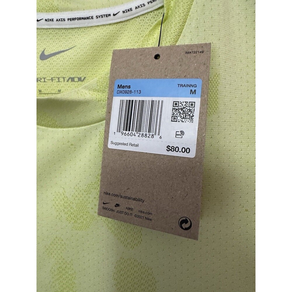 Nike Mens Medium Dri Fit ADV AP Versatile Singlet Running Volt Green DX0928-113 - Picture 4 of 4